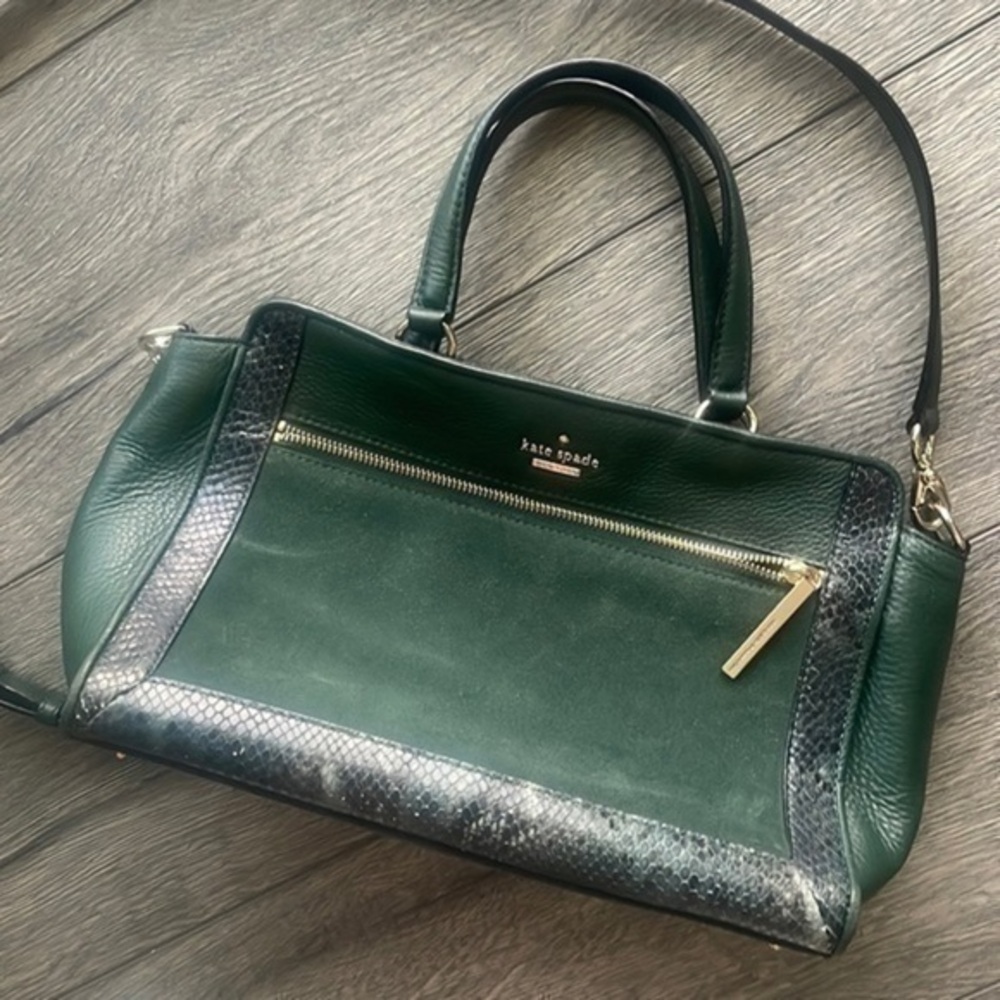 Kate Spade bag Chatham Lane Anton Forest Leaf Colored Satchel Bag